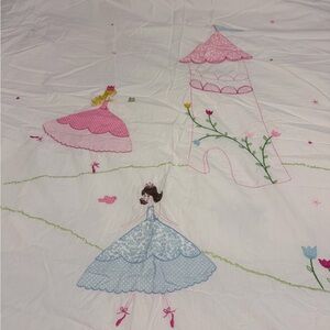 Pottery Barn Kids Princess Castle Duvet Cover - Pink and Blue
